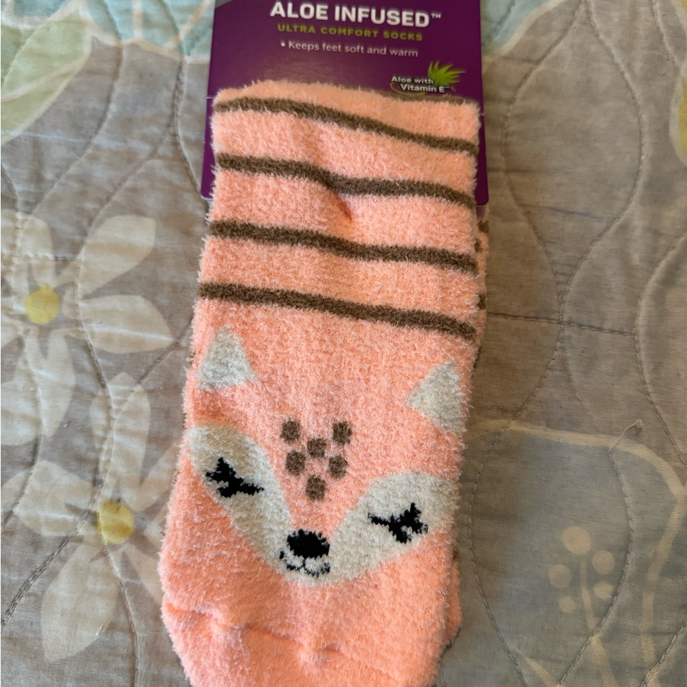 Aloe infused fuzzy socks